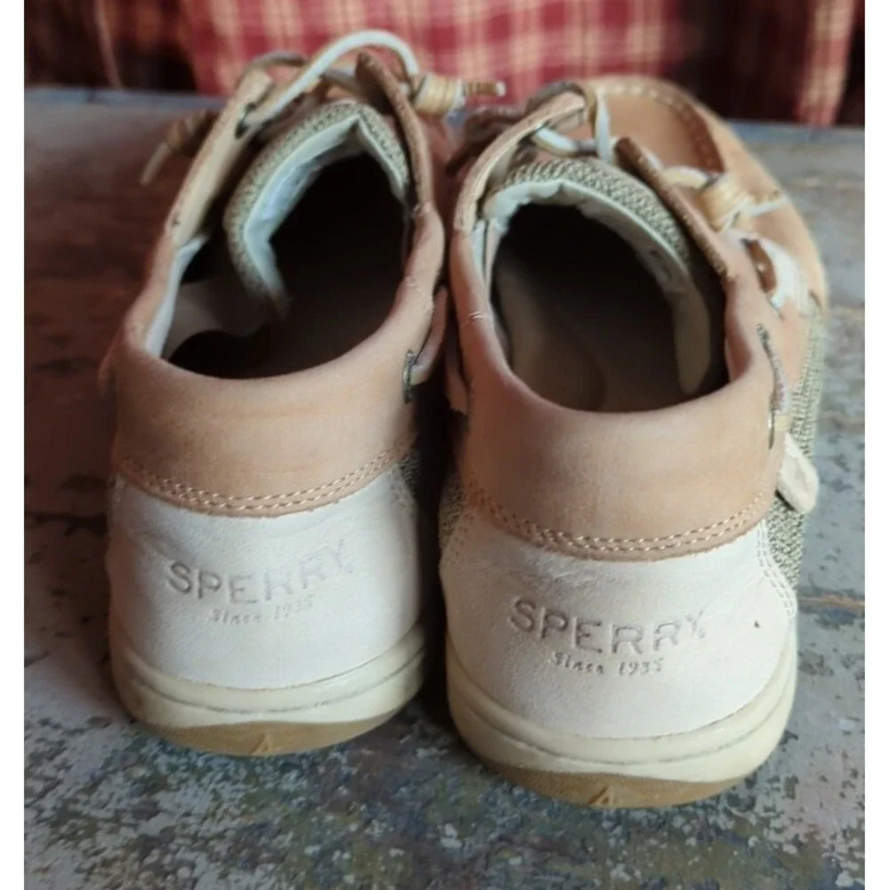 Ladies Sperry Top Tan Brown Leather‎ Size 10 Boat Driving Shoes